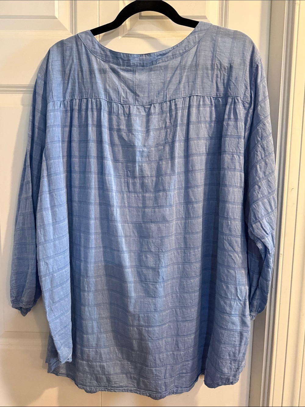 grand & greene Light Blue Crochet-Yoke Tunic Top - Picture 5 of 5